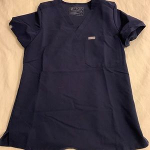 Figs Catarina One Pocket Scrub Top XS in navy